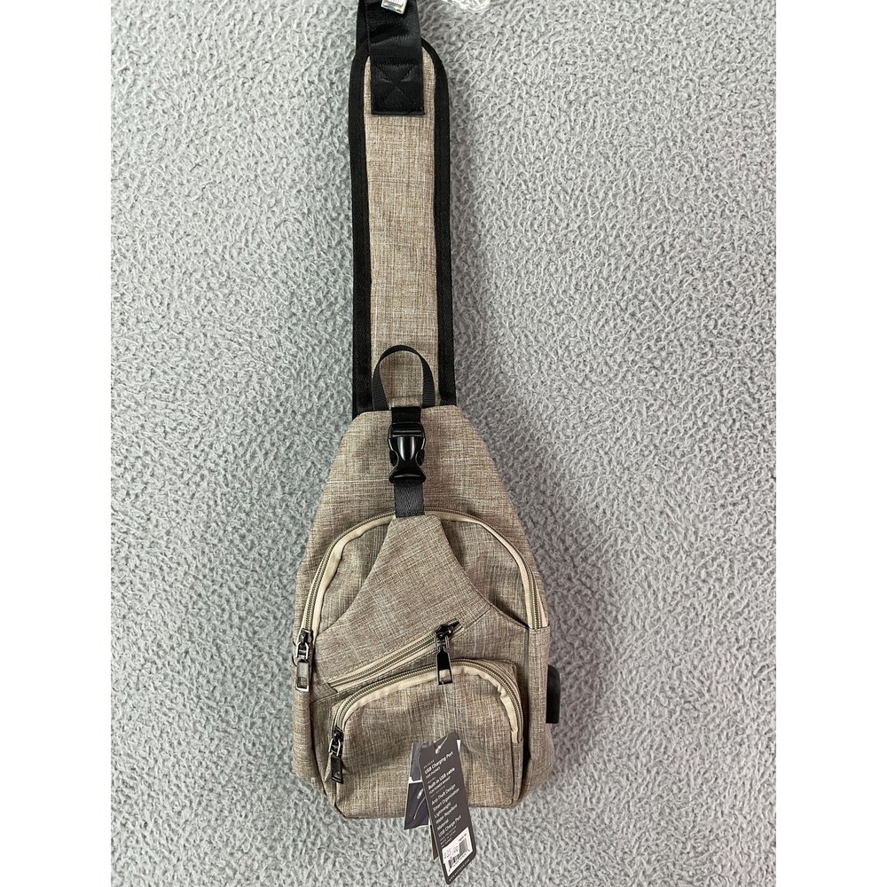 Calla Nupouch Sling Bag Womens S Tan Anti-Theft RFID USB Port Daypack 6655